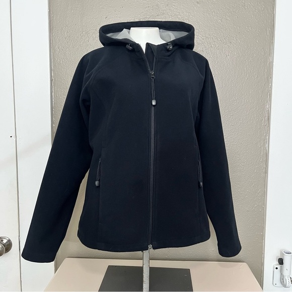 Cabela’s Black Softshell Hooded Jacket Women’s M Fleece Lined Outdoor Coat 1 - Picture 12 of 14